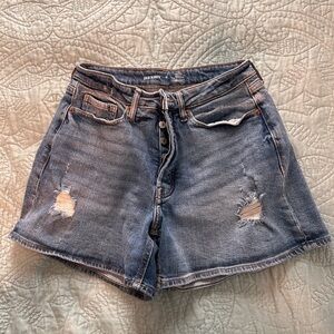 Old Navy Distressed High-Rise button fly Denim Shorts - Blue